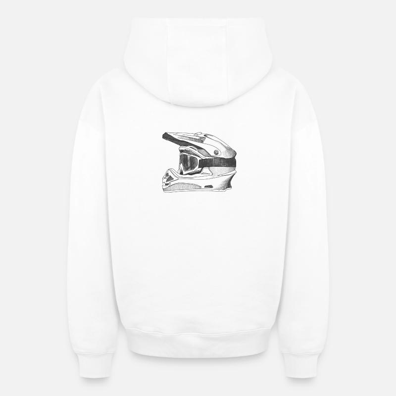 Helmet - Sweat à capuche unisexe zippé oversize épais SPREAD - blanc