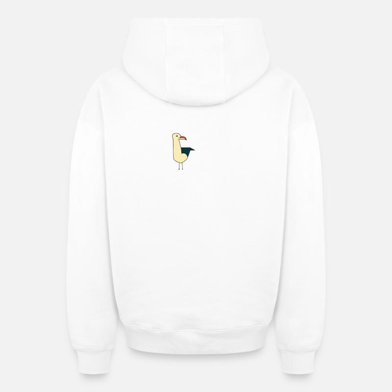 Möwe - Oversized Heavyweight Unisex Zip Hoodie - Weiß
