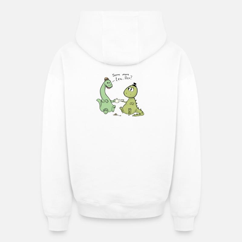 thé Rex - Sweat à capuche unisexe zippé oversize épais SPREAD - blanc