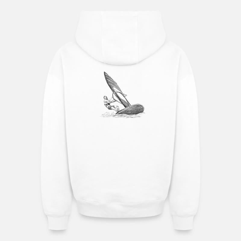 Windsurfing - Sweat à capuche unisexe zippé oversize épais SPREAD - blanc