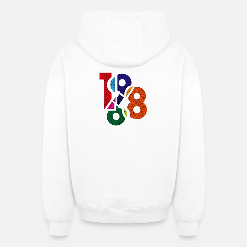 1968 - Sweat à capuche unisexe zippé oversize épais SPREAD - blanc