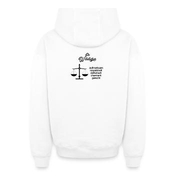 Sternzeichen Waage - Oversized Heavyweight Unisex Zip Hoodie - Weiß - Hinten - AI Model Male 178 light (178cm)