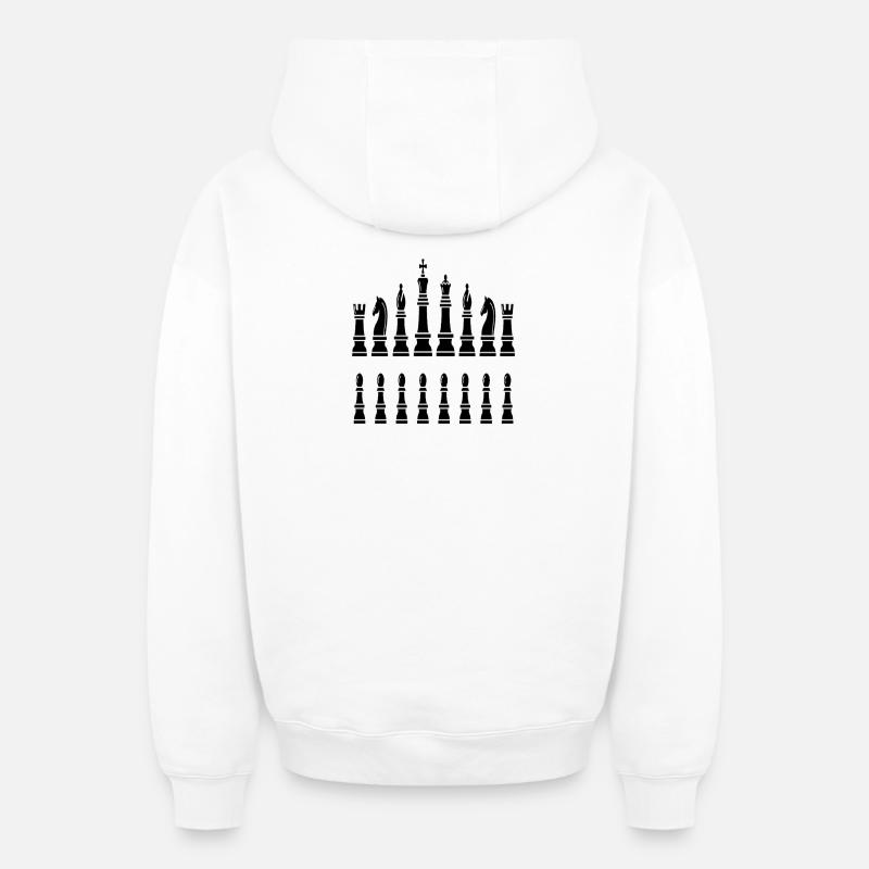 echec mat - Sweat à capuche unisexe zippé oversize épais SPREAD - blanc