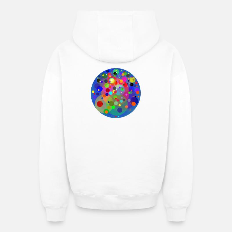 Planète des planètes - Sweat à capuche unisexe zippé oversize épais SPREAD - blanc
