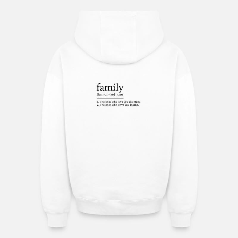 famille - Sweat à capuche unisexe zippé oversize épais SPREAD - blanc