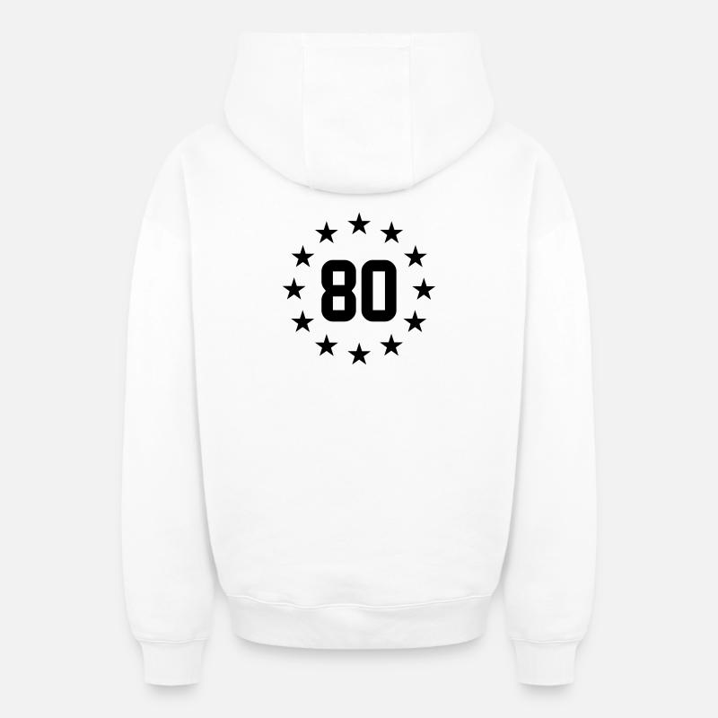 80 ans - Sweat à capuche unisexe zippé oversize épais SPREAD - blanc