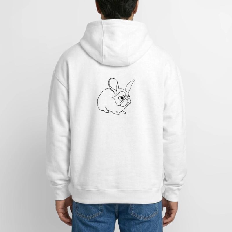 Hase oder Mops Oversized Heavyweight Unisex Zip Hoodie