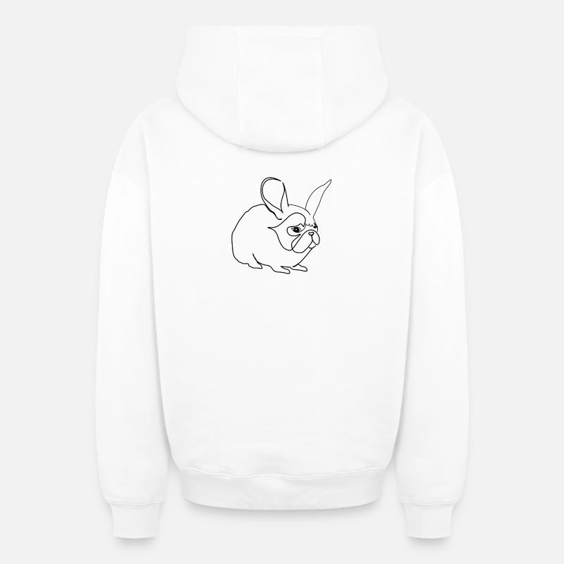Hase oder Mops - Oversized Heavyweight Unisex Zip Hoodie - Weiß