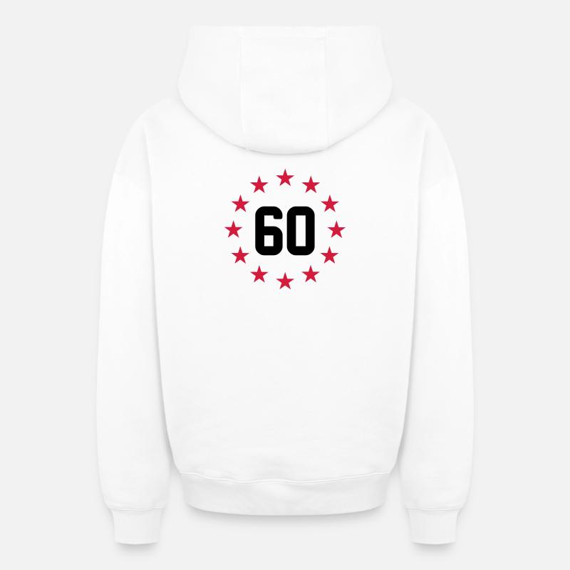 60 ans - Sweat à capuche unisexe zippé oversize épais SPREAD - blanc