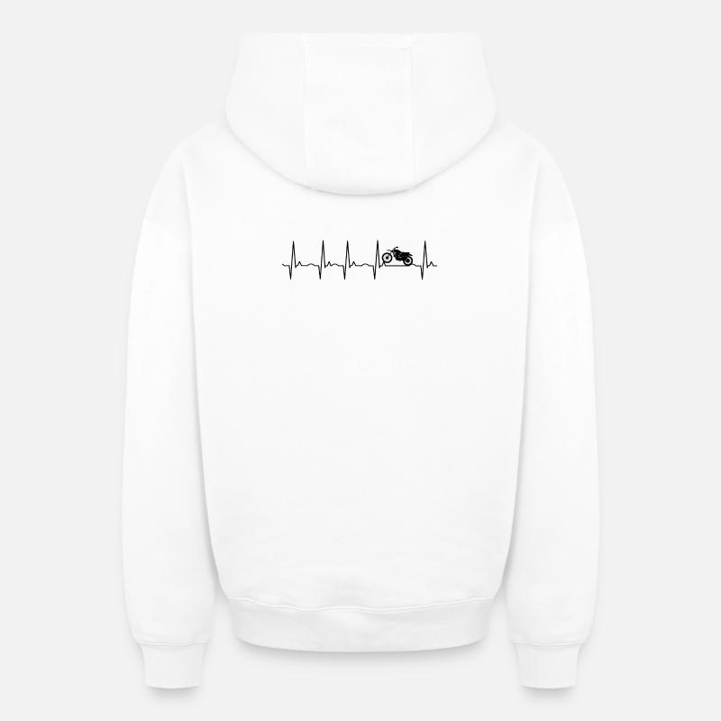 moto - Sweat à capuche unisexe zippé oversize épais SPREAD - blanc