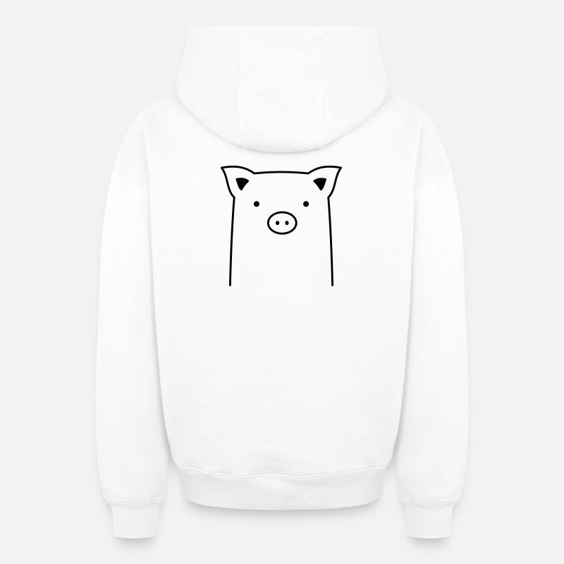 Piggy Pig Piglet Gift - Sweat à capuche unisexe zippé oversize épais SPREAD - blanc