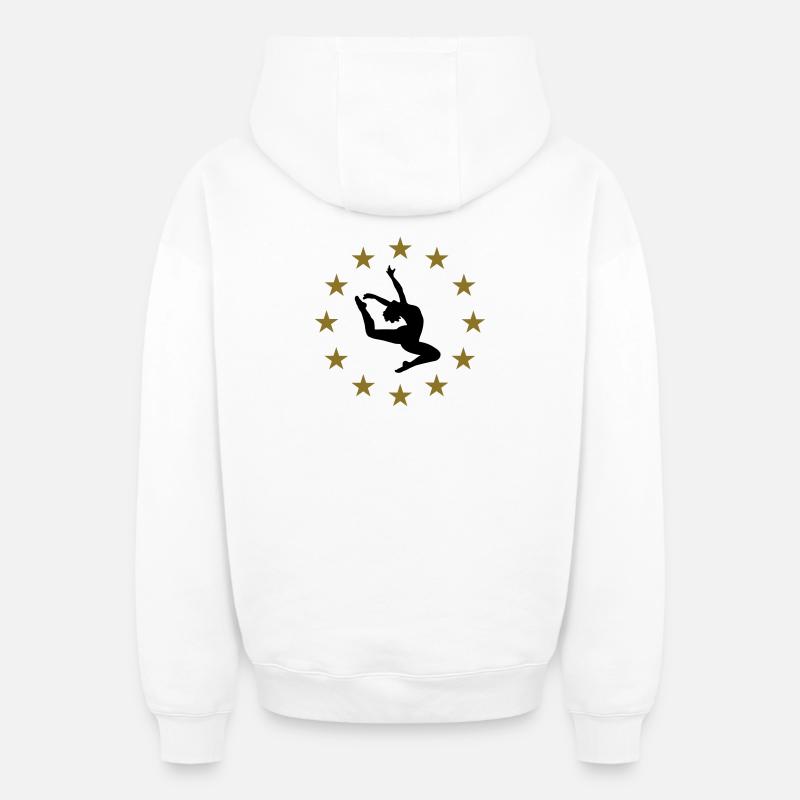 Danseur & Étoiles - Sweat à capuche unisexe zippé oversize épais SPREAD - blanc