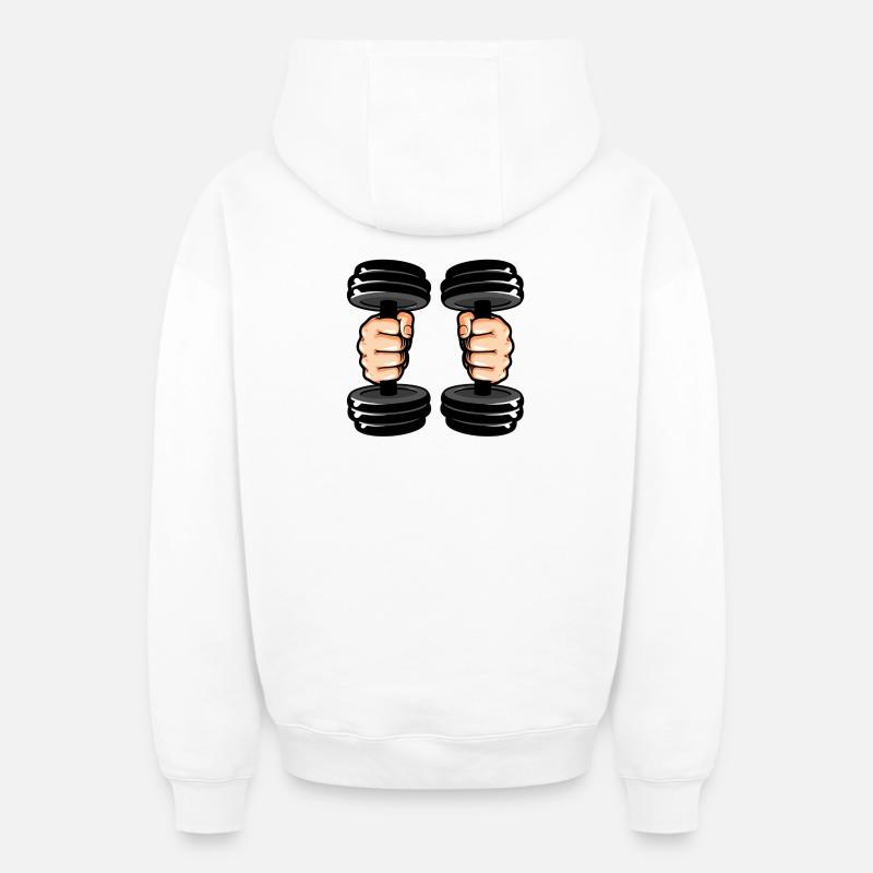Illustration de style de poignets lestés - Sweat à capuche unisexe zippé oversize épais SPREAD - blanc