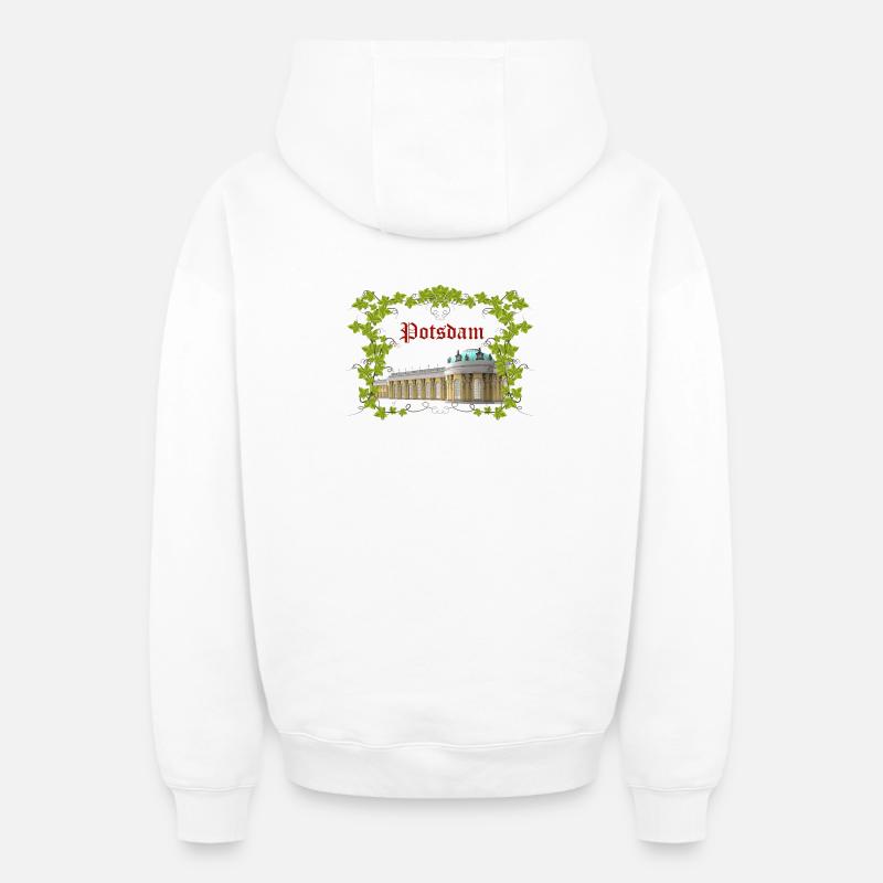 Potsdam - Sweat à capuche unisexe zippé oversize épais SPREAD - blanc