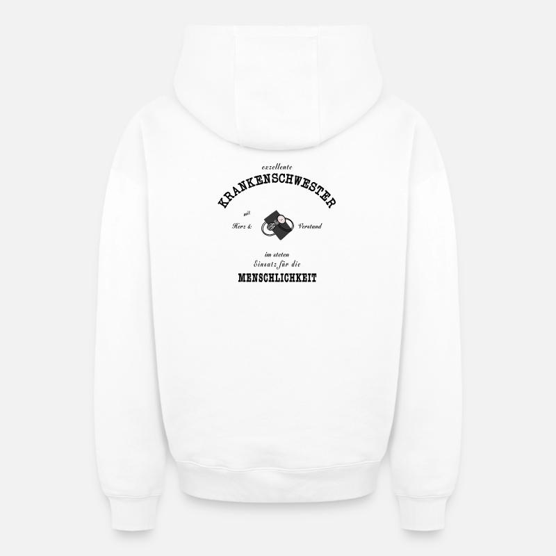 Excellente infirmière - Sweat à capuche unisexe zippé oversize épais SPREAD - blanc