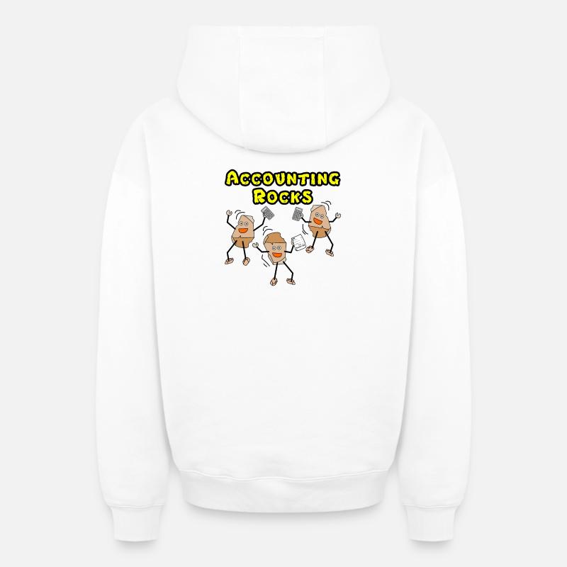 Comptabilité Rocks - Sweat à capuche unisexe zippé oversize épais SPREAD - blanc