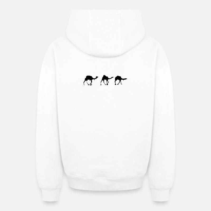 Chameaux - Sweat à capuche unisexe zippé oversize épais SPREAD - blanc