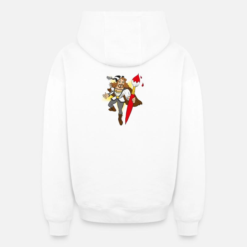 duerer-comic - Oversized Heavyweight Unisex Zip Hoodie - white