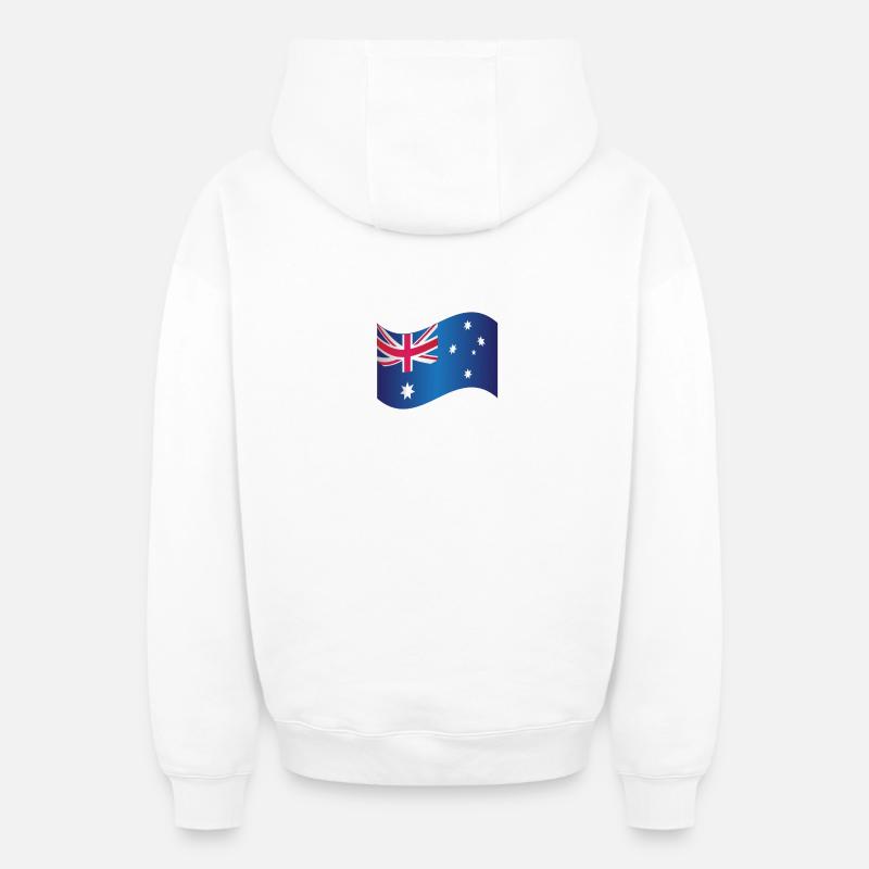 Drapeau australien - Sweat à capuche unisexe zippé oversize épais SPREAD - blanc