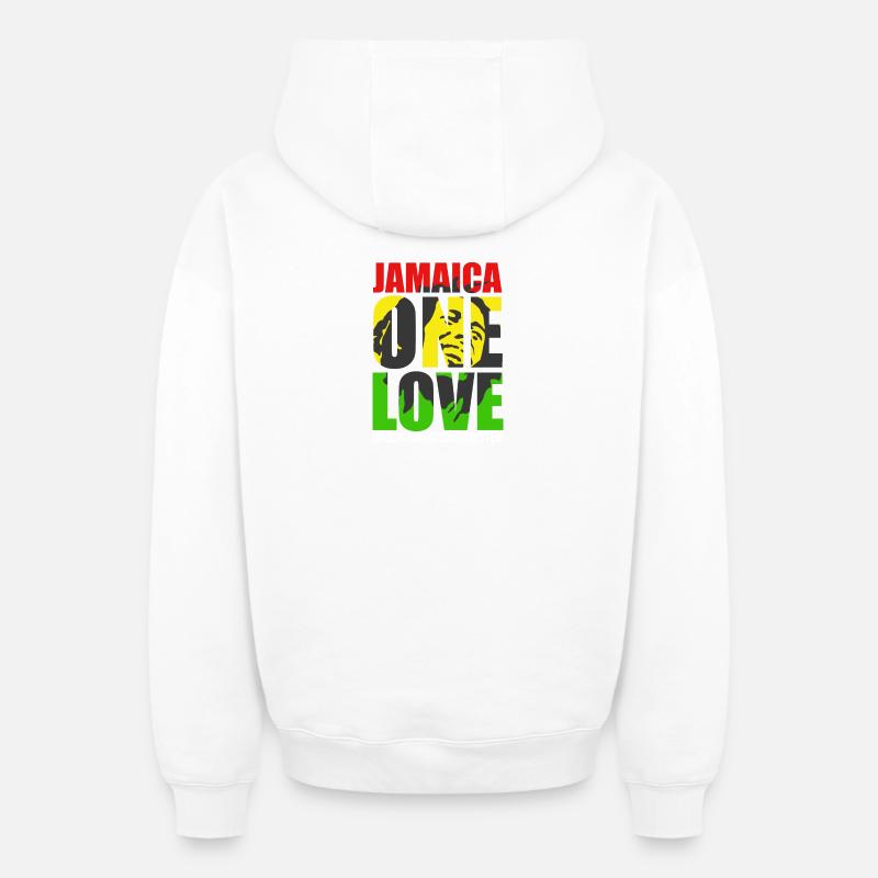 Jamaica One Love Underground - Sweat à capuche unisexe zippé oversize épais SPREAD - blanc