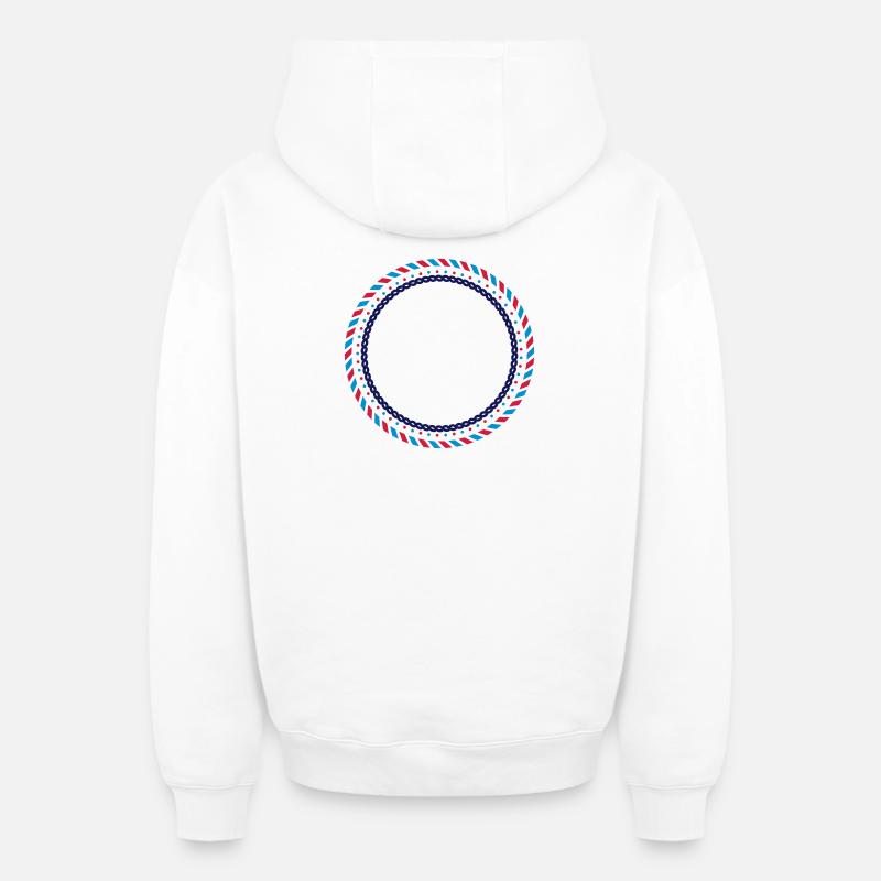 Un cadre rond - Sweat à capuche unisexe zippé oversize épais SPREAD - blanc