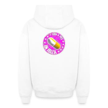 Affirmation humoristique de la pilule dans un style rétro - Sweat à capuche unisexe zippé oversize épais SPREAD - blanc - Dos - AI Model Male 178 light (178cm)
