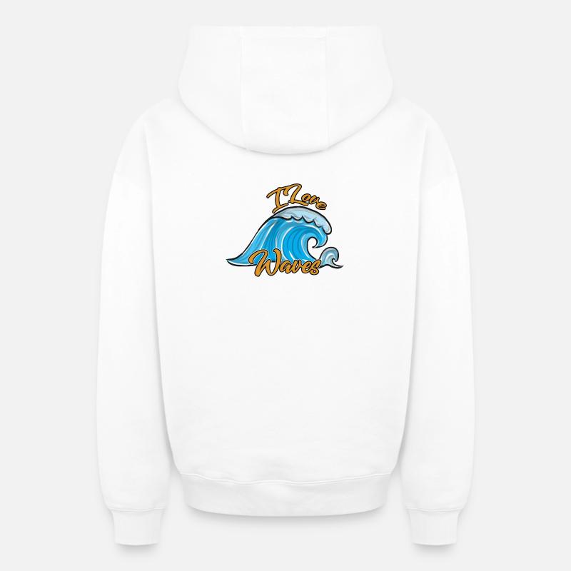 Surf sur le surf - Sweat à capuche unisexe zippé oversize épais SPREAD - blanc