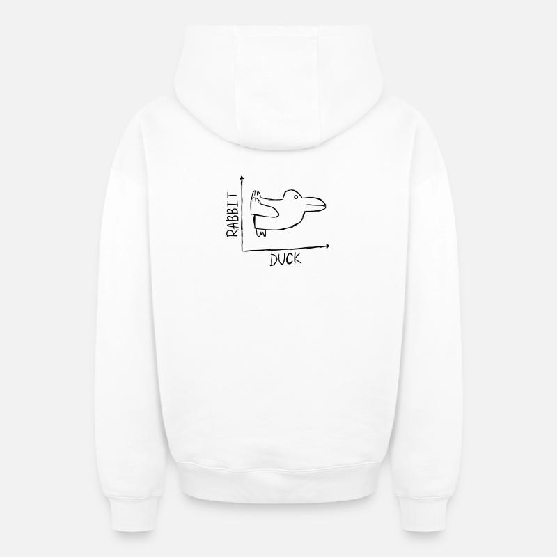 Canard Lapin - Sweat à capuche unisexe zippé oversize épais SPREAD - blanc