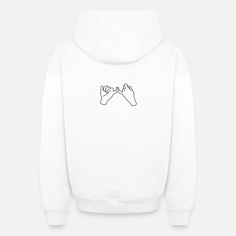 amitié - Sweat à capuche unisexe zippé oversize épais SPREAD - blanc