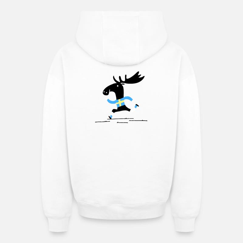 Suède - Sweat à capuche unisexe zippé oversize épais SPREAD - blanc
