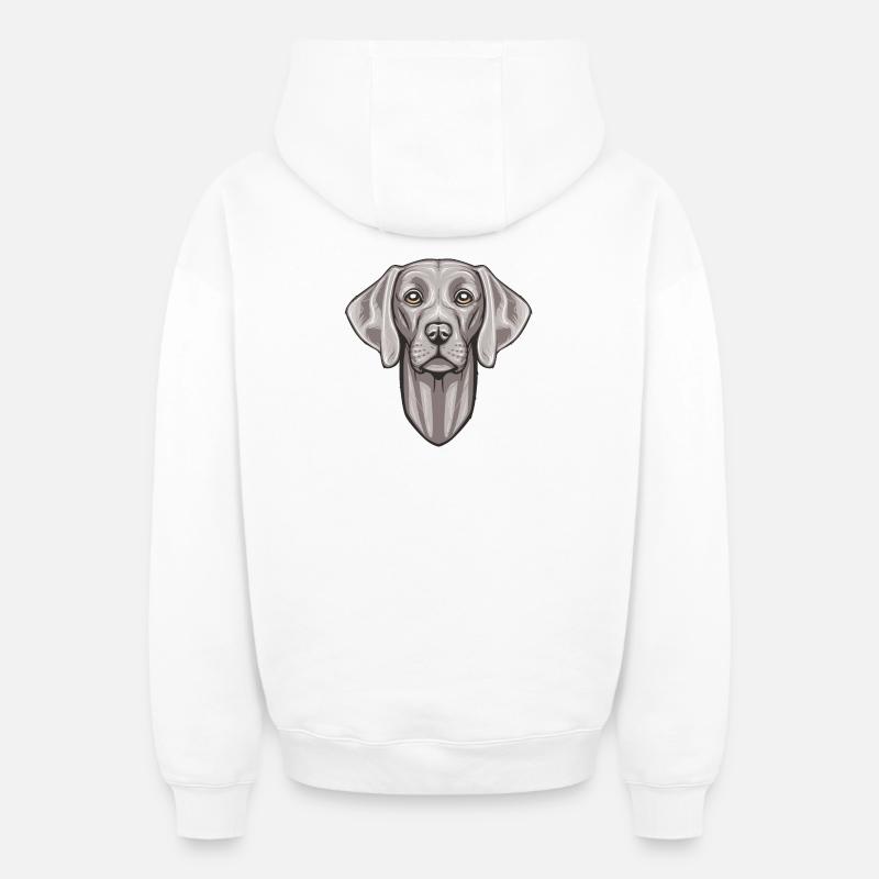 Weimaraner - Sweat à capuche unisexe zippé oversize épais SPREAD - blanc