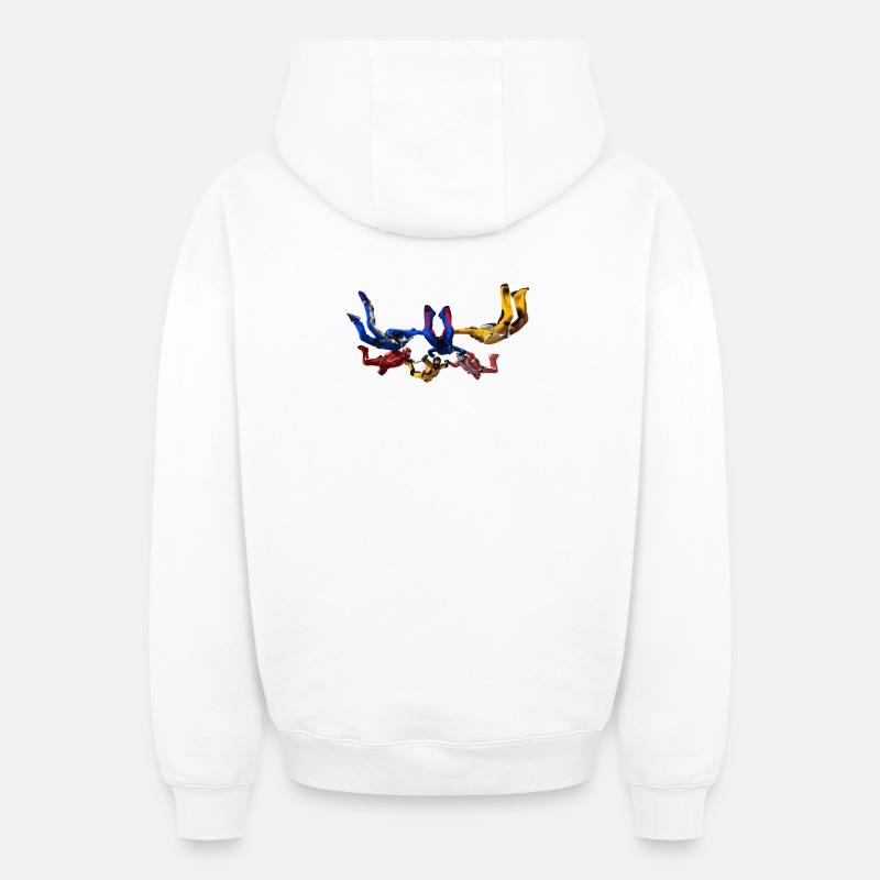 skydivers - Sweat à capuche unisexe zippé oversize épais SPREAD - blanc