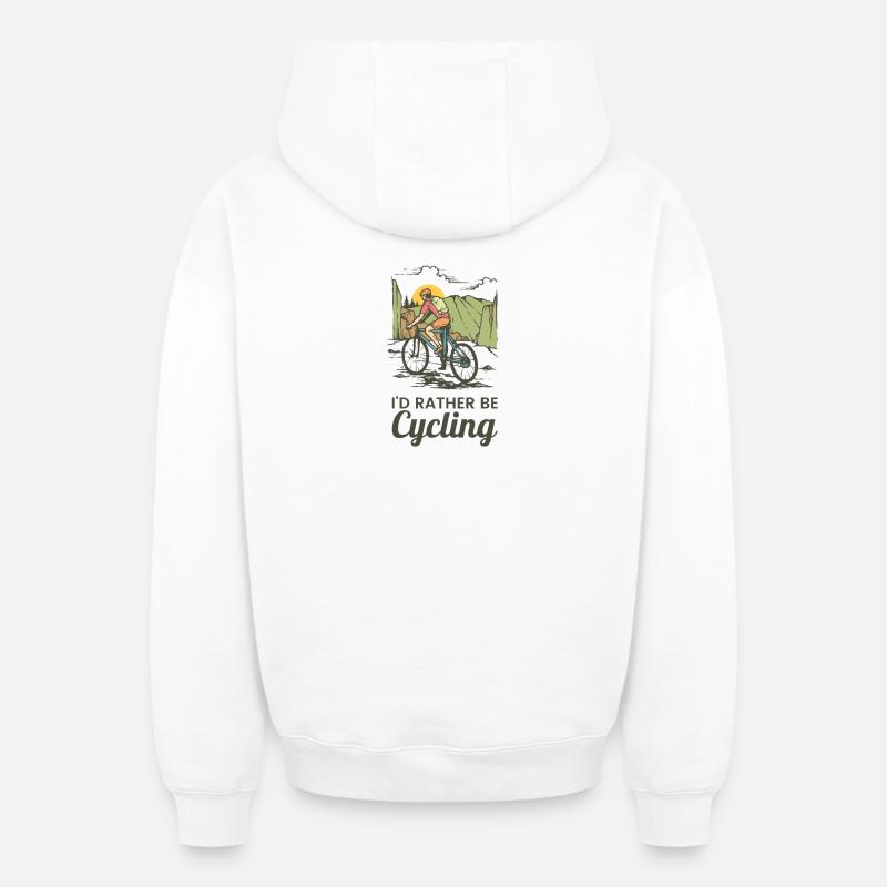 Faire du vélo - Sweat à capuche unisexe zippé oversize épais SPREAD - blanc