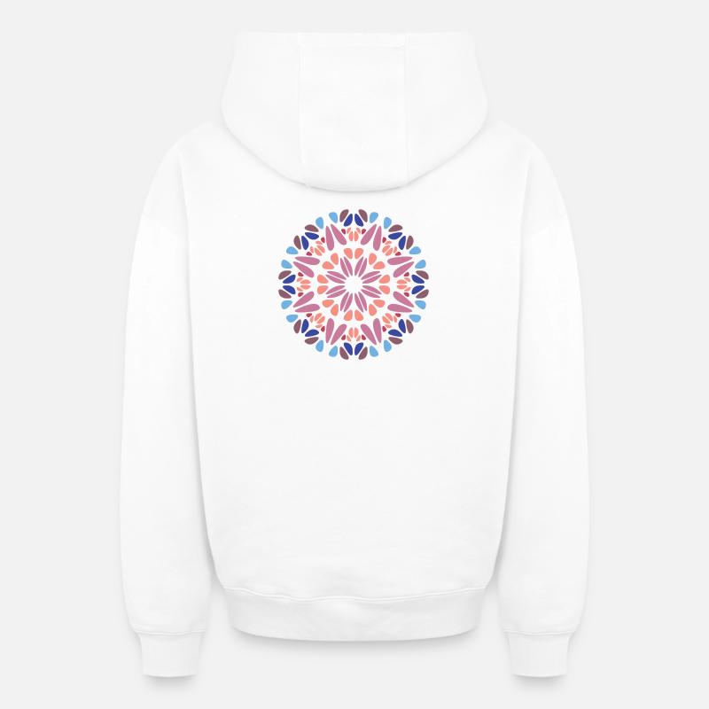 Mandala - Sweat à capuche unisexe zippé oversize épais SPREAD - blanc