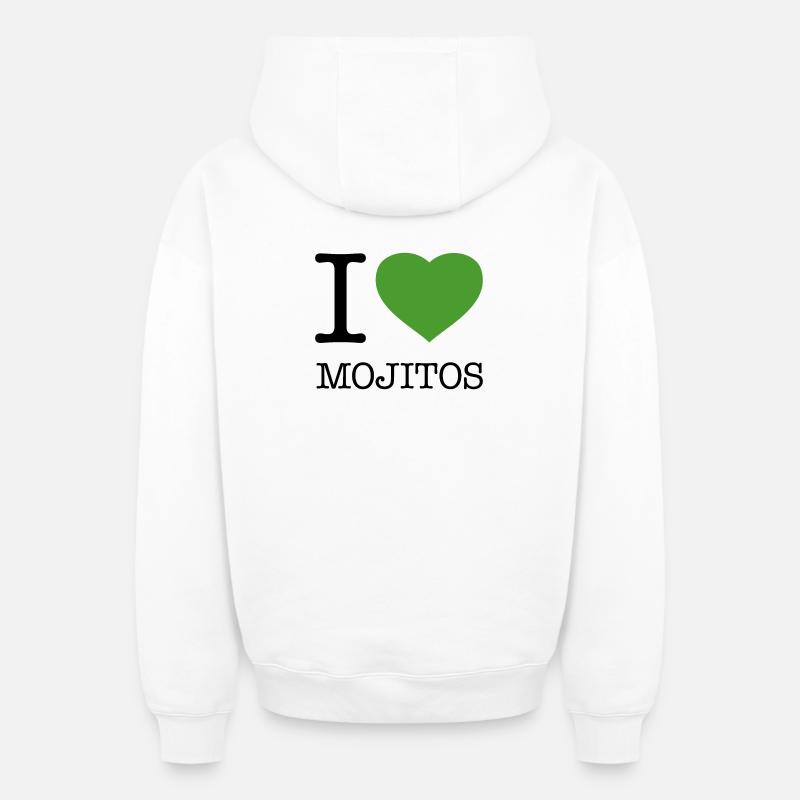 J'AIME LES MOJITOS - Sweat à capuche unisexe zippé oversize épais SPREAD - blanc