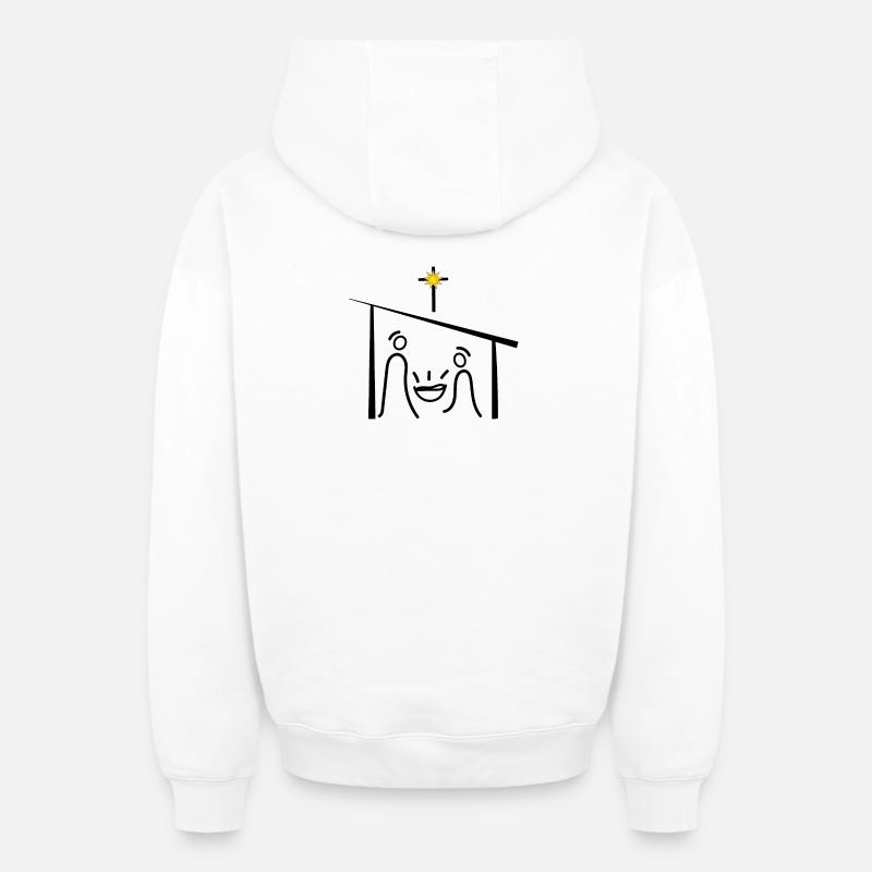 Weihnachtskrippe, Jesus, Weihnacht, Advent - Oversized Heavyweight Unisex Zip Hoodie - Weiß