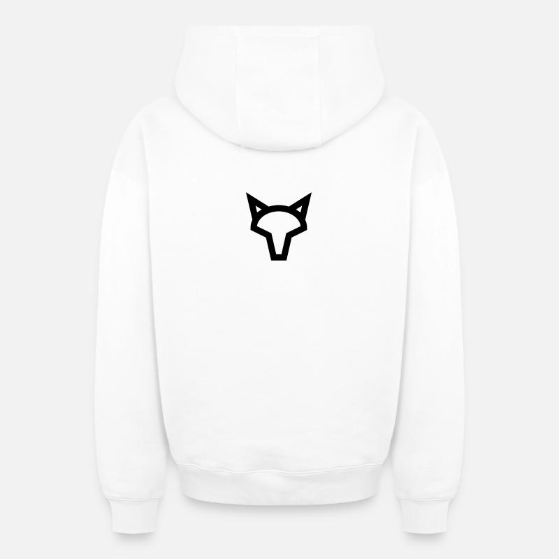 Fuchs - Logo - Oversized Heavyweight Unisex Zip Hoodie - Weiß