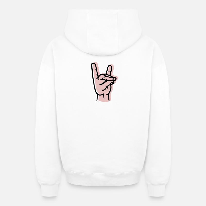 Main - renard - offset - Sweat à capuche unisexe zippé oversize épais SPREAD - blanc