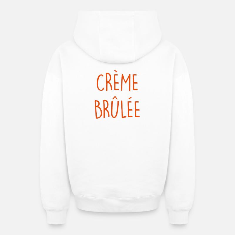 CREME BRULEE Pudding - Oversized Heavyweight Unisex Zip Hoodie - Weiß