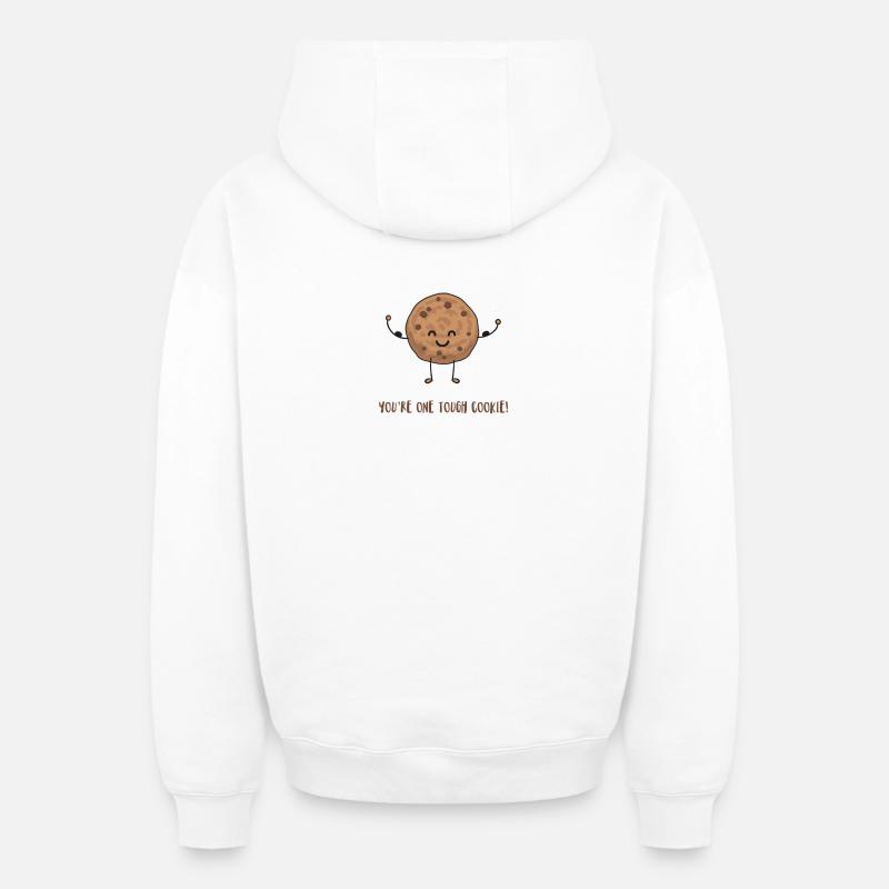 Biscuit - Sweat à capuche unisexe zippé oversize épais SPREAD - blanc