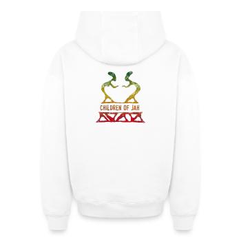enfants de jah reggae - Sweat à capuche unisexe zippé oversize épais SPREAD - blanc - Dos - AI Model Male 178 light (178cm)