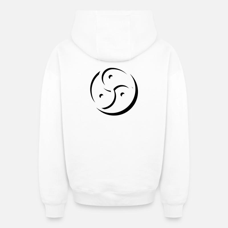 Triskele - Sweat à capuche unisexe zippé oversize épais SPREAD - blanc