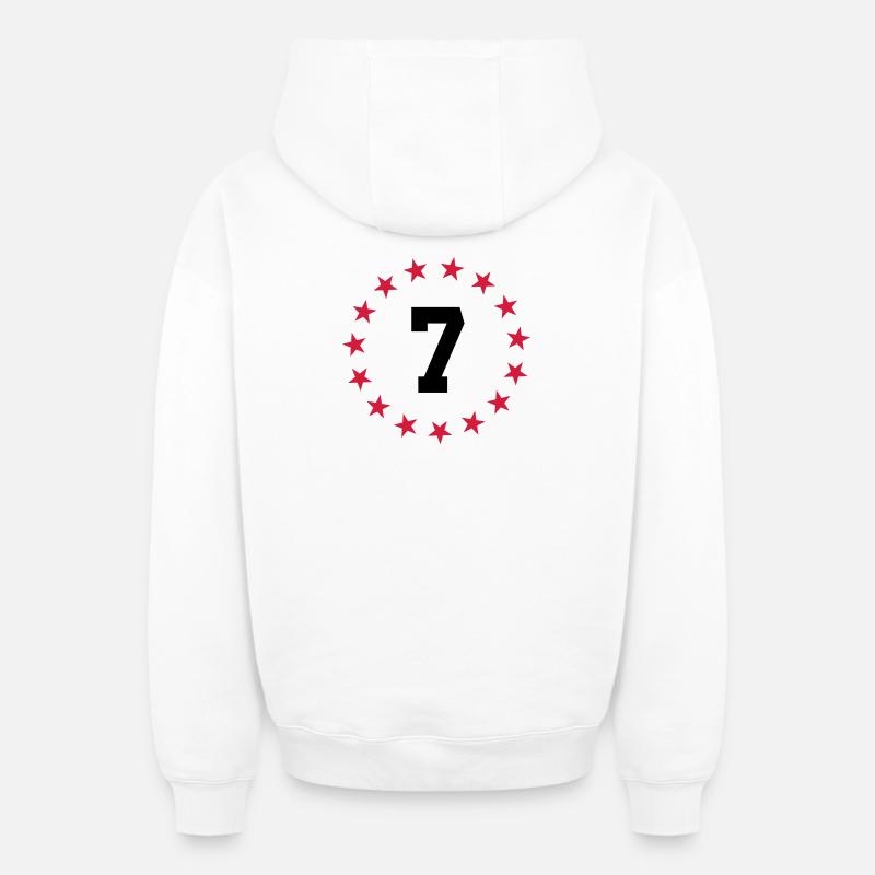 Chiffre 7 - Sweat à capuche unisexe zippé oversize épais SPREAD - blanc