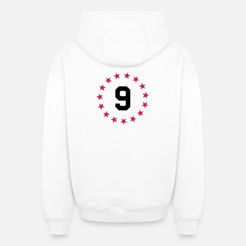 Chiffre 9 - Sweat à capuche unisexe zippé oversize épais SPREAD - blanc
