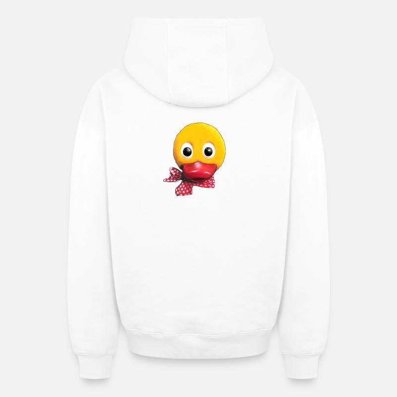 Schnatterinchen 3D - Sweat à capuche unisexe zippé oversize épais SPREAD - blanc