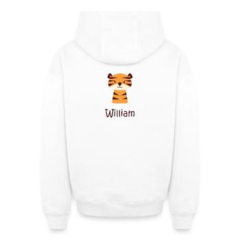 William - Sweat à capuche unisexe zippé oversize épais SPREAD - blanc - Dos - AI Model Male 178 light (178cm)