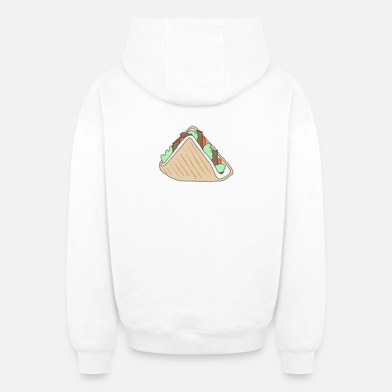 Döner *** vierge - Sweat à capuche unisexe zippé oversize épais SPREAD - blanc