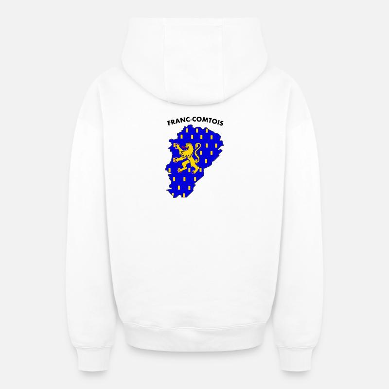 franc-comtois - Sweat à capuche unisexe zippé oversize épais SPREAD - blanc