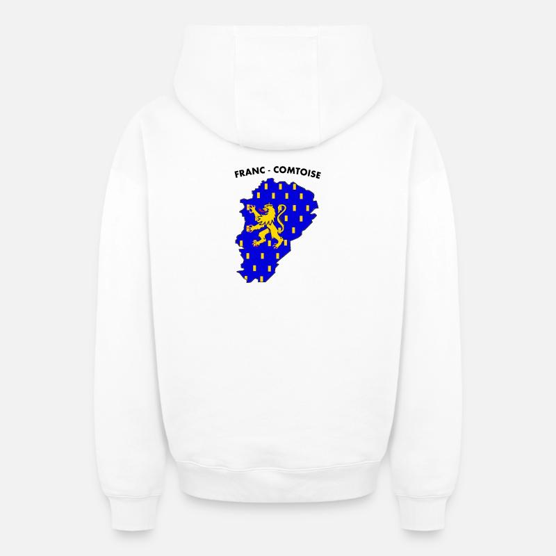franc-comtoise - Sweat à capuche unisexe zippé oversize épais SPREAD - blanc