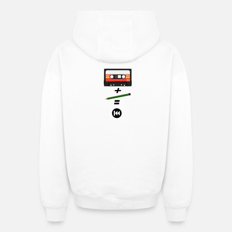 cassette année 80 - Sweat à capuche unisexe zippé oversize épais SPREAD - blanc